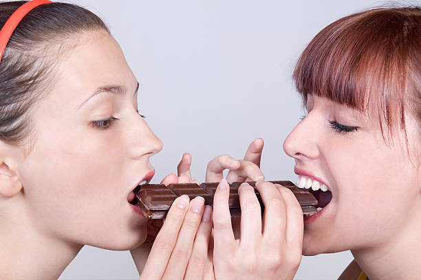 istock Two girls with chocolate 153504805