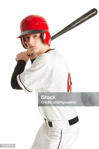 Foto de Adolescente Em Uniforme Jogador De Beisebol e mais fotos de stock de Jogador de Beisebol - Jogador de Beisebol, Beisebol de High School, Esportista