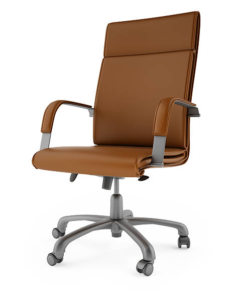 istock Brown chair on a white background 153505441