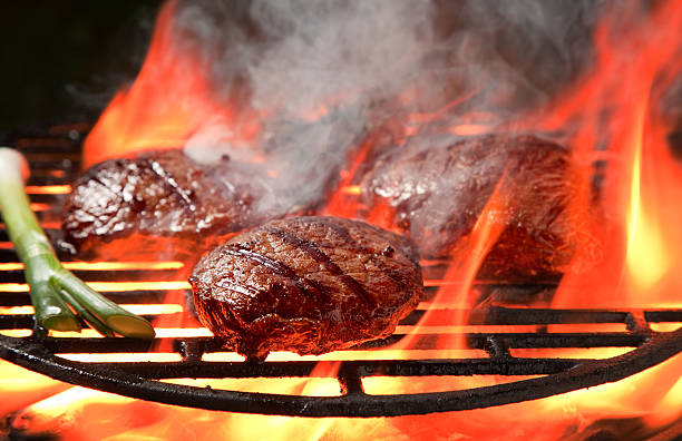 istock Grilled meat on a grill 153505946