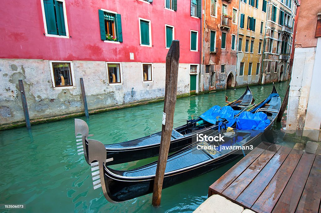 Gôndolas em Veneza - Foto de stock de Antigo royalty-free