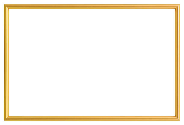 istock Simple golden metal photo frame isolated on white 153507376