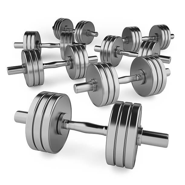 Dumbbells isolated image stock photo