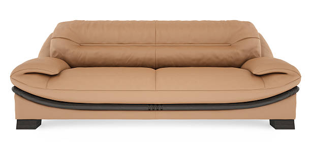 Brown sofa on a white background stock photo