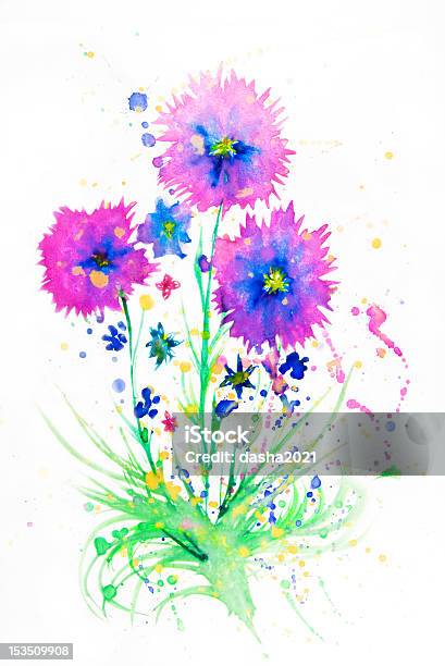 Watercolor Flowers Stock Photo - Download Image Now - Abstract, Art, Art And Craft