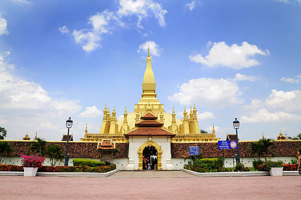 istock Golden pagada in Pha-That Luang temple 153509941