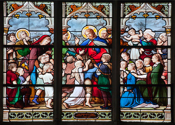 istock Paris - windowpane from Saint Severin gothic church 153510004