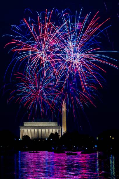 istock Independence Day Fireworks in DC/Lincoln memorial/Washington Monument 1535111943