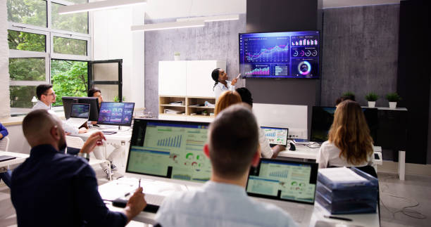 istock Business Presentation On TV In Corporate Training Room 1535131502