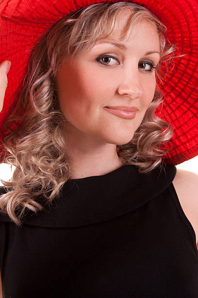 istock Woman with a red hat 153516206