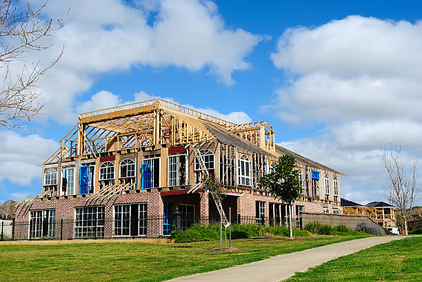 istock Construction of new, upscale home with modern design 153517316