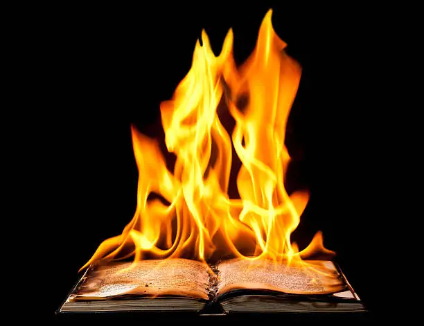 Photo of Burning book on fire flames