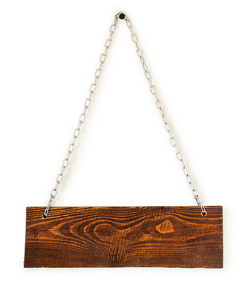 istock wooden sign on the chains 153517939