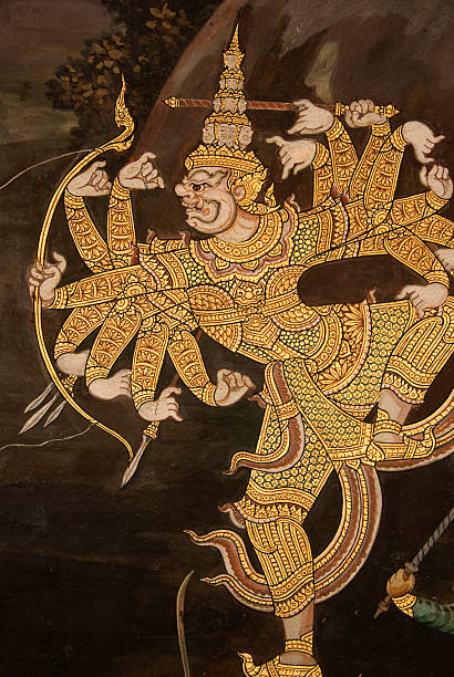 istock Thai Mural Painting on the wall 153517949