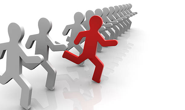 istock Illustration of a competition winner in red 153518138
