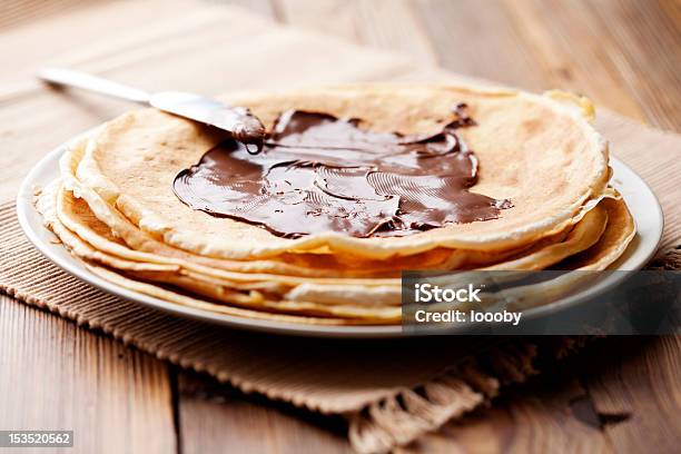 Chocolate Crepes Stock Photo - Download Image Now - Crêpe - Pancake, Pancake, Chocolate Spread