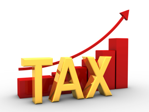 3d render of growing taxation concept xxl