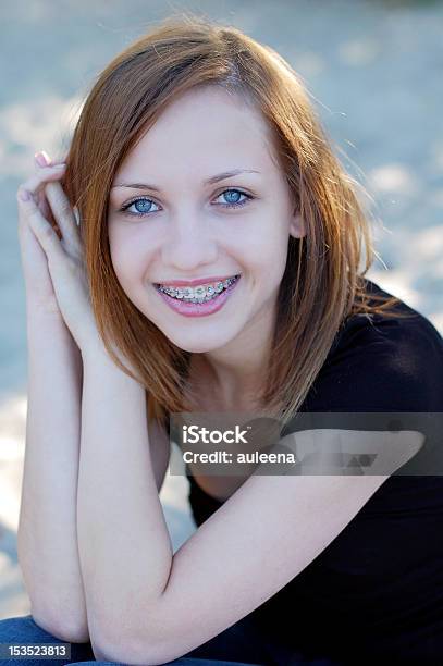 Smiling Girl Wearing Braces Stock Photo - Download Image Now - Dental ...