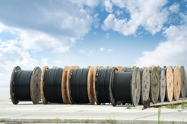 istock Large rolls of black cables 153523951