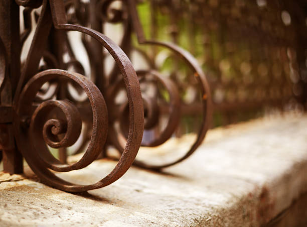 istock Wrought Iron Fence Detail 153524255