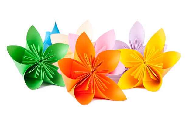 istock colorful flowers for kusudama, several pieces on a white background 153526342