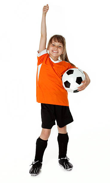 istock Soccer Girl on White 153527518
