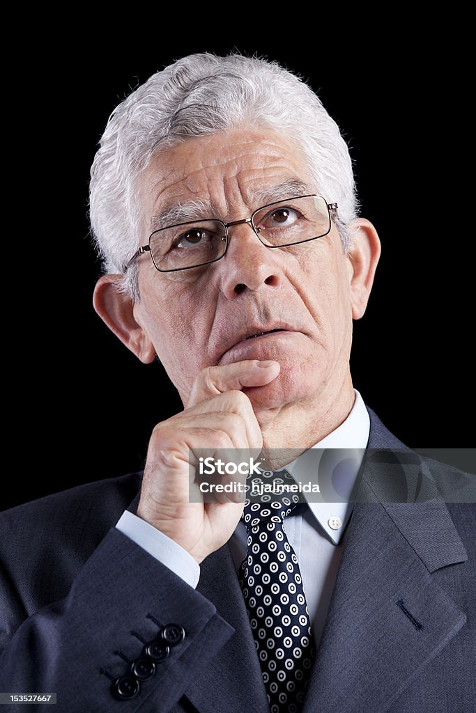 Senior Uomo d'affari cercando - Foto stock royalty-free di Capelli grigi