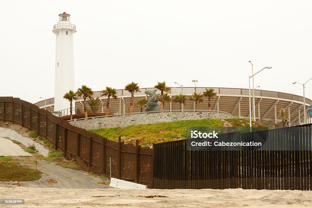 US/Mexico Border A shot of the US/Mexico border on a overcast day. Mexico Stock Photo