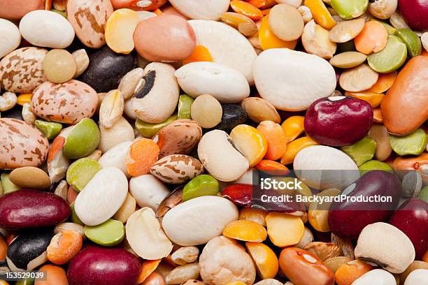 Mix Of Beans And Barley Stock Photo - Download Image Now - Barley, Bean, Black Color