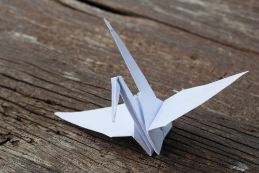 The folded paper crane is a symbol of hope.
