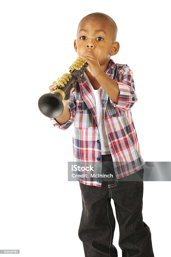 Tooting Criança pequena - Royalty-free Instrumento de Sopro Foto de stock