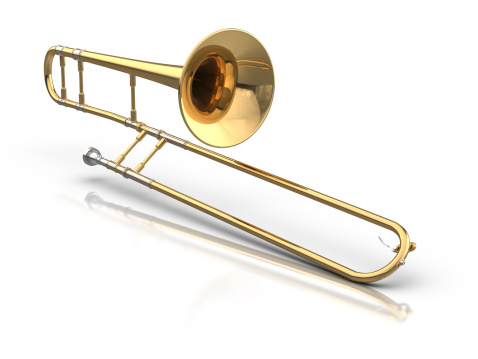 3D rendered trombone.