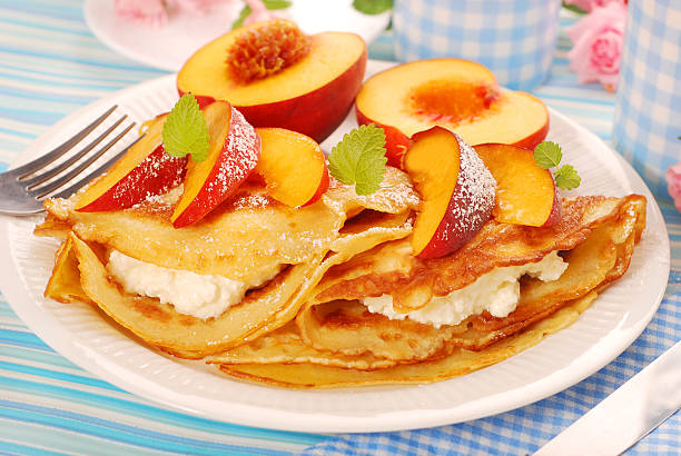 istock pancakes with cottage cheese and peach 153529779