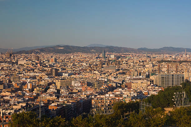 istock Panoramic view of Barcelona from Parc de Montjuic. 153530128