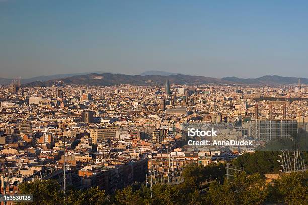 Panoramic View Of Barcelona From Parc De Montjuic Stock Photo - Download Image Now - Aerial View, Antoni Gaudí, Architecture