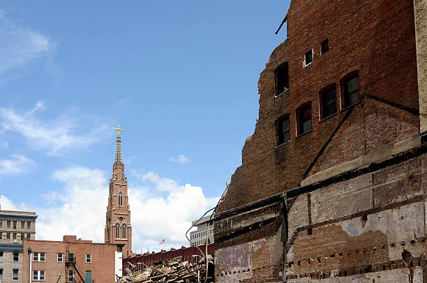 Partially Collapsed Building stock photo