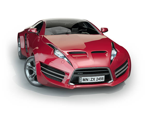 istock Red sports car isolated on white background 153531346