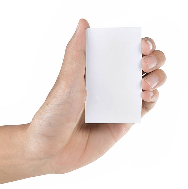istock Hand and a card isolated on white 153532297