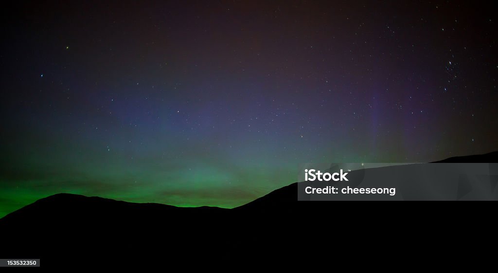 Aurora Borealis A rare summer aurora witnessed in Scotland. Sky Stock Photo