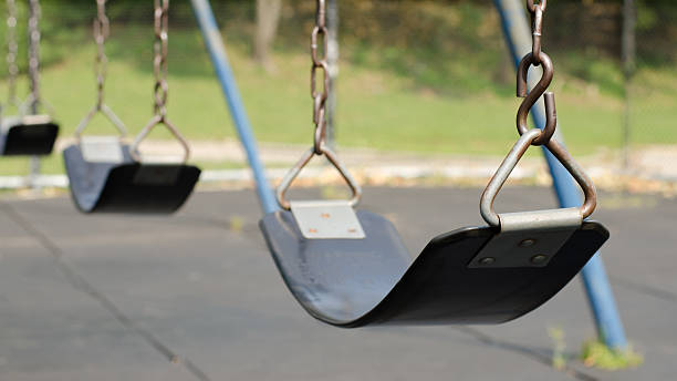 istock swings in a playground 153532433