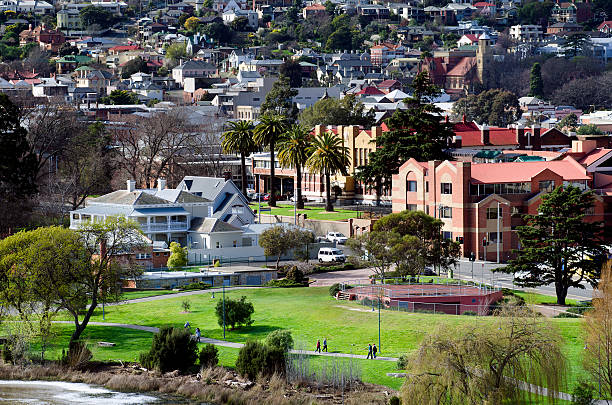 kings parque, launceston, tasmânia, austrália - launceston imagens e fotografias de stock