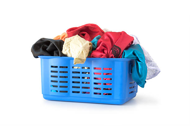 istock laundry basket and dirty clothing 153533205