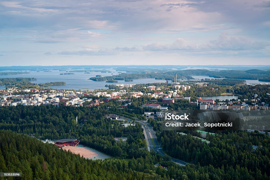 Finnish landscape of Kuopio Finnish landscape of Kuopio photographed from Puijo Tower Kuopio Stock Photo