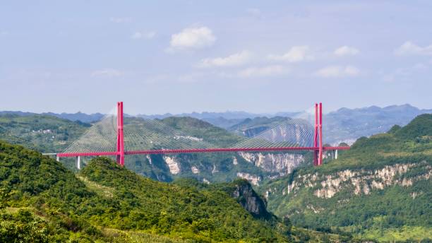 istock Red bridge in the valley 1535337757