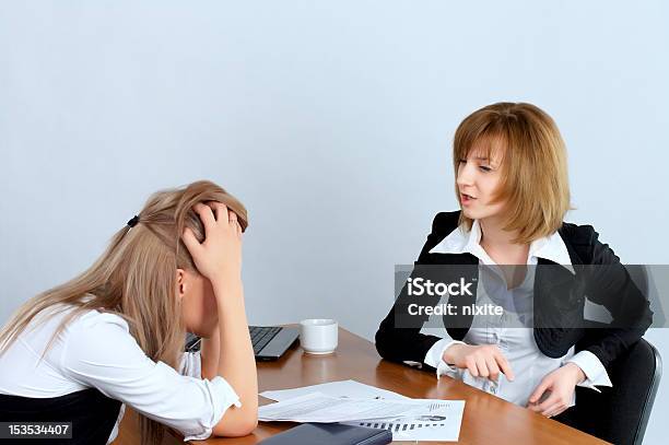 Female Executive Rebukes Secretary Stock Photo - Download Image Now - Adult, Adults Only, Assistance