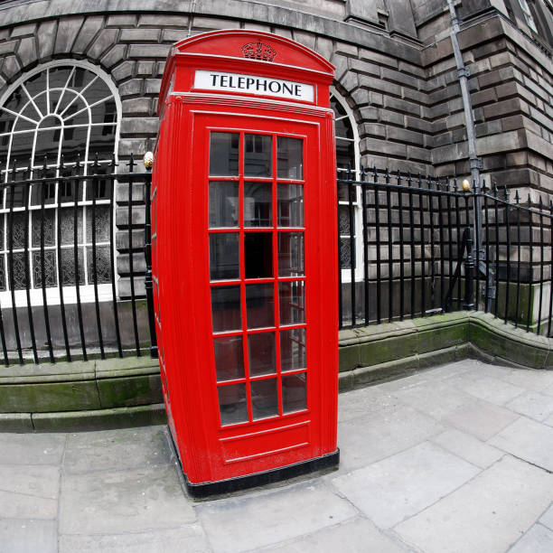istock Fisheye square telephone booth in Liverpool 153535561
