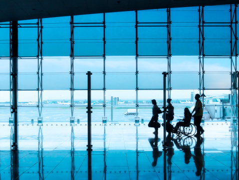 Passengers in the interior of airport