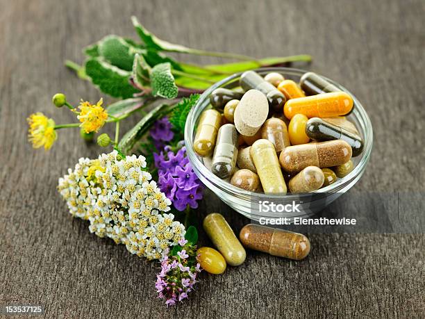 Herbal Medicine And Herbs Stock Photo - Download Image Now - Herbal Medicine, Nutritional Supplement, Herb