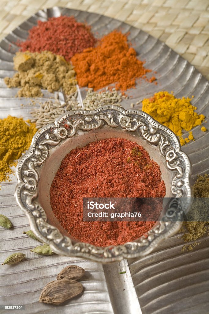 Red Indian spices, Tandoori Masala. Anise Stock Photo