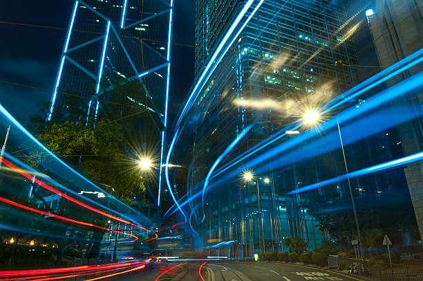 istock Blue Tone City Night in Central, Hong Kong 153539265